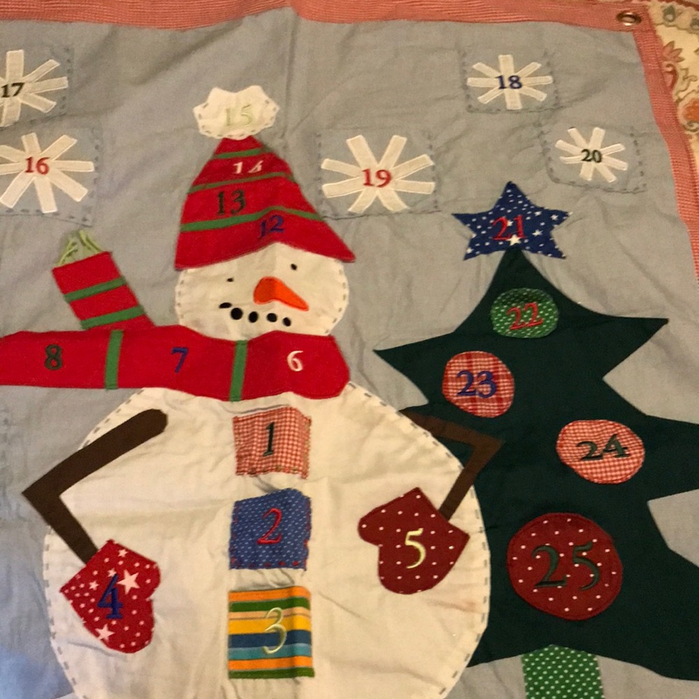 Festive Advent Calendar with Snowman and Tree